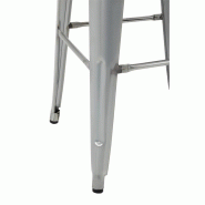 Tabourets hauts en acier galvanisé avec assise en bois Bistro (lot de 4) | Bolero - GM638_2