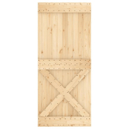 Vidaxl porte coulissante et kit de quincaillerie 90x210 cm pin massif 3203001_2