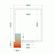 Chambre froide positive 6,49 m3 (1800 x 2100 x 2200 mm) avec monobloc de paroi_2