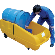 Chariot en rétention - transport de liquides polluants en fûts 30L à 220L ou bidons - acier galvanisé ou polyéthylène_2