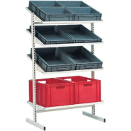 Châssis en T modulable pour stockage des bacs - Montants perforés - Charge 100 kg par module_2