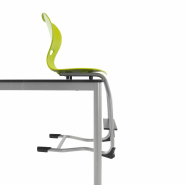 Chaise scolaire avec repose-pieds réglable EWF.4 - Coque en bois de hêtre - Chaise repose-pieds ergonomique pour élèves de primaire_2