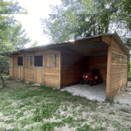 Box avec Abri et Sellerie - BOX017 - Module 2 Boxes en Bois Douglas avec Toiture Bac Acier_2