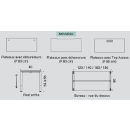 Bureau open space modulable et personnalisable - Astrolite réglable en hauteur - Buronomic_2