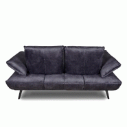 Canapé modulable TREK - dossier avance/recule - 2/3 places - velours gris graphite - design contemporain_2