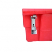 Bac à sable 100L avec pelle - Grenouillères cadenassées - Polyéthylène haute densité - Marque Plast'Up Rotomoulage_2