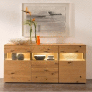 Buffet Anzio Holz - 2 portes, 5 tiroirs en chêne noueux naturel avec option LED_2