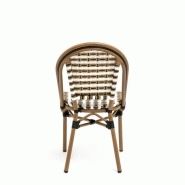 Chaise de terrasse concorde - tressage doré noir blanc_2