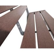Banc plastique recyclé et acier Silaos® - 5 lames - Ref : 209504.Gpro - Style moderne et écologique_2