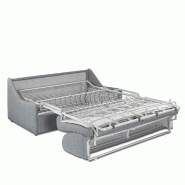 CANAPÉ LIT COMPACT 3-4 PLACES RISTRETTO 160CM MATELAS 16CM  EXPRESS - TISSU GRIS CLAIR_2