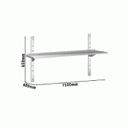 Etagères murales en inox 1 niveau Profondeur 400 mm - 1500_2
