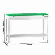 Table inox de découpe avec plan vert - Profondeur 700 mm | Ggm - 1200_2