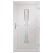 Vidaxl porte d'entrée blanc 98x200 cm pvc 3187893_2