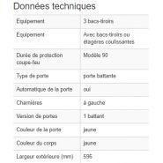218448w - Armoire de sécurité coupe-feu 90 minutes, 3 bacs-tiroirs, charnières gauche_2