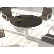 Table de réunion intemporelle et classique - ronde, rectangulaire, semi-circulaire ou ovale - NEW PANO avec options d'électrification_2