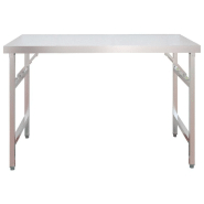 Vidaxl table de travail de cuisine avec étagère 120x60x115 cm inox 3155991_2