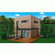 Maison à ossature en bois à étages cool 3 / surface habitable 68 m² / surface brute 90 m² / 3 pièces / toit plat