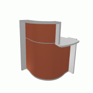 Banque d'accueil compacte WAVE avec accès PMR - MDD - Droite, Rouge mat_3