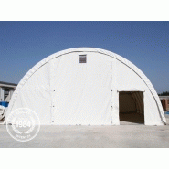 Tunnel de stockage 20x9,15x4,5m - structure en acier, couverture PE 350g/m² blanc - portes et fenêtres incluses_2