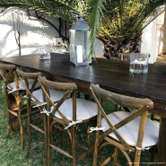 Lot de 4 Chaises de Bar - Dos croisé Héritage Bois_2