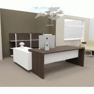 Bureau d'angle T45 avec desserte - Quadrifoglio - 192, Droite, Eucalyptus et blanc_0