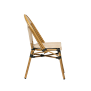 Chaise de terrasse économique, design et légère - Lazare textilène bleu et blanc - aluminium couleur rotin_2