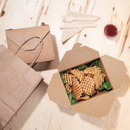 Boîtes repas en carton recyclable 600ml - Lot de 300 | Fiesta_2