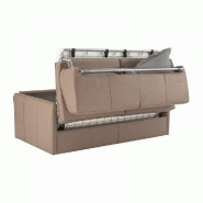 Canapé convertible express DAX - Matelas mémoire 20 cm - Métal 120 cm - Tissu microfibre taupe_2