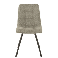 Chaise de salle à manger Milena gris clair - design moderne avec revêtement velours et pieds en métal laqué noir_2