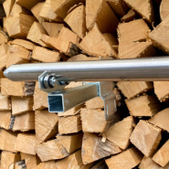 Tournebroche professionnel pour cheminée en brique - structure robuste, hauteur réglable, longueur 192 cm, acier inoxydable 304_2