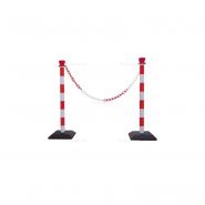 Cbr Set - Barrière à chaîne en kit avec poteaux PVC base vide ou lestée - Viso_2