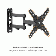 VALUE Bras TV mural, 3 axes, 13-43 pouces, jusqu'à 20 kg_2