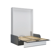 Armoire lit escamotable Bermudes Sofa - Canapé gris et blanc - Couchage 140x200 cm_2