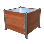 Jardinière La Capelle - 100 x 100 x 78 cm - 370L avec cuvette extractible et drainage - acier galvanisé_2