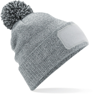 Bonnet à pompon patch Snowstar - Beechfield - Réf: B443 - 100% acrylique toucher doux - Pompon bicolore et patch en coton sergé_2