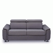 Canapé convertible express Réaumur 140cm - Matelas 16cm - Pieds luge - Nabucka gris anthracite_2