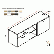 Meuble de service - MDD - Blanc pastel, Blanc pastel