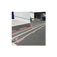 Sep - Séparateur de voie franchissable - CPN Industries Viso - caoutchouc vulcanisé - 2 bandes blanches classe 2 - longueur 70 ou 120 cm - poids 4,80 à 8,20 kg_2