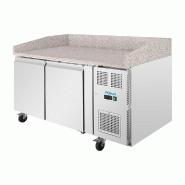 Comptoir à pizza 2 portes avec dessus en granit Série U 428L - Polar - UA081_2
