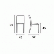 Lot de 2 chaises italiennes Boheme - Noir - Structure acier, assise et dossier en synderme - Design épuré_2