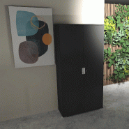 Grande armoire à portes battantes TAK - Mobel Linea - Noir_0
