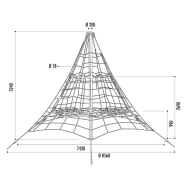 Araignée pour aire de jeux - Hauteur 4.5 m, 5 m ou 5.5 m - Filet de pyramide en corde armée solide Ø 18 mm, connecteurs en aluminium_2