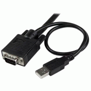 Switch KVM USB VGA à  2 ports - Commutateur KVM alimenté par USB avec cbles et commutateur à  distanc_2