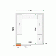 Chambre froide positive CRPF2124 Blanc 2100 x 2400 x 2200 mm TEFCOLD_2