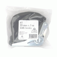 Sangle d'arrimage avec tendeur à cliquet et crochet - 5 m x 25 mm - Charge utile 125 kg - Polypropylène_2