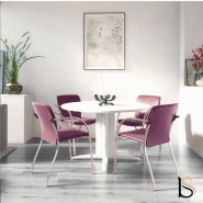 Table de réunion ronde Sigma - Mobel Linea - 116, Anthracite, Acacia foncé_2