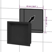 Vidaxl niche de douche noir mat 41x36x10 cm 151391_2