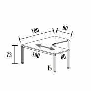 Bureau d'angle 90° Tempo- Mobel Linea. - Argent Ral 9006, Acacia foncé, Oui, 180 x 180 cm_2