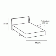 Lit design EVA - Couchage 140 x 190 cm - Chêne châtaigne avec rechampis blancs - Élégance et confort_2