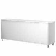 Meuble bas inox central P 600 mm avec portes - 2000_2